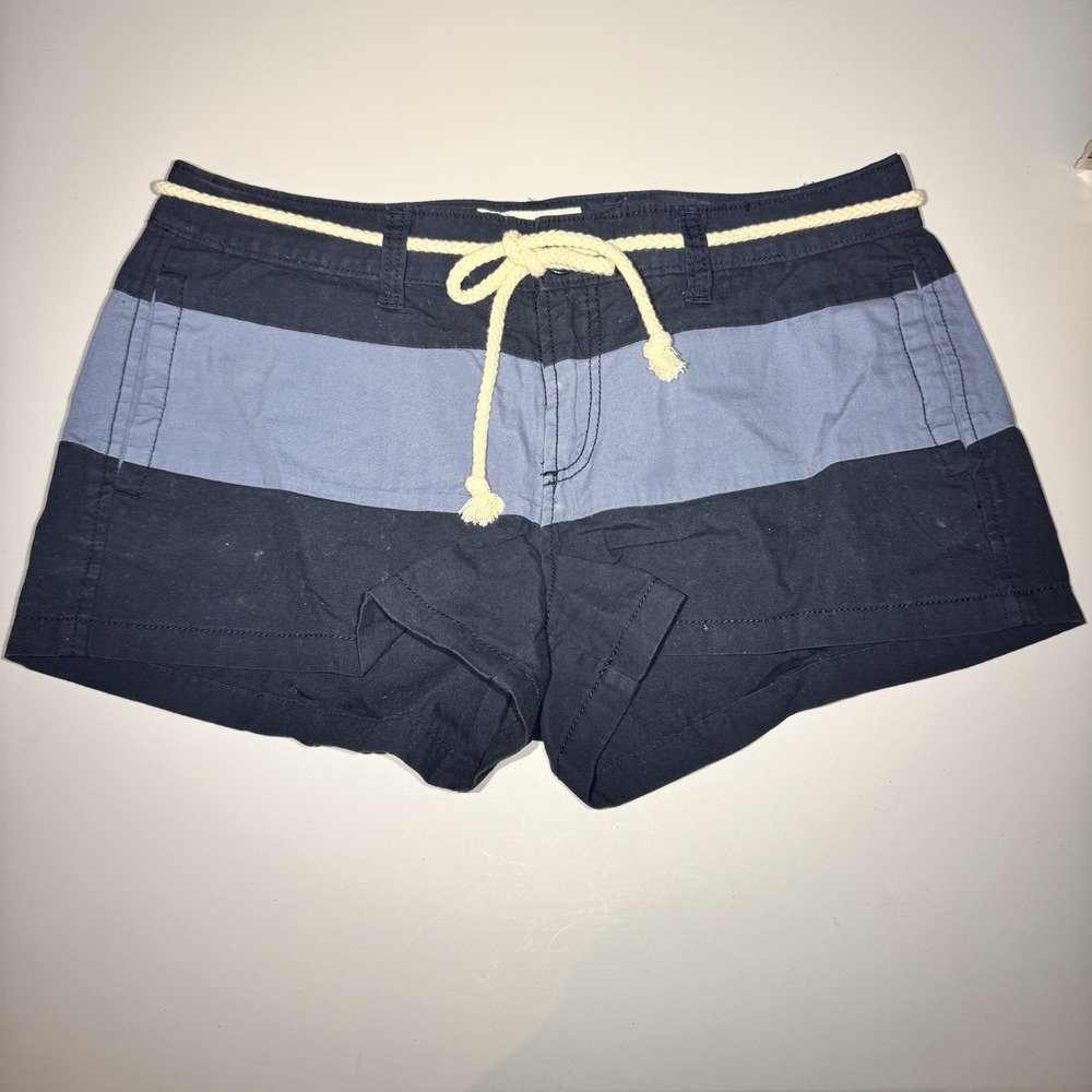Old Navy Women's Sz 8 Shorts‎ Navy Nautical 4 Pocket 100% Cotton booty